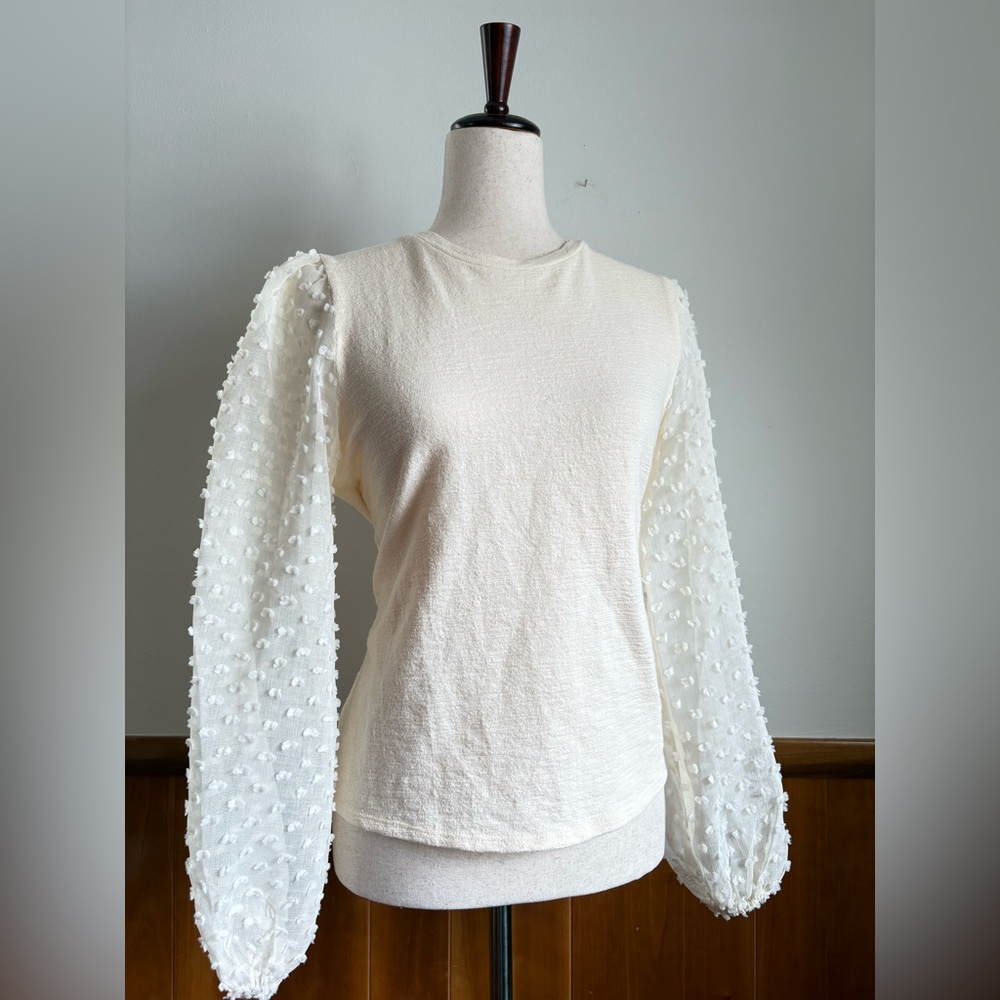 Anthro cream puff sleeve blouse